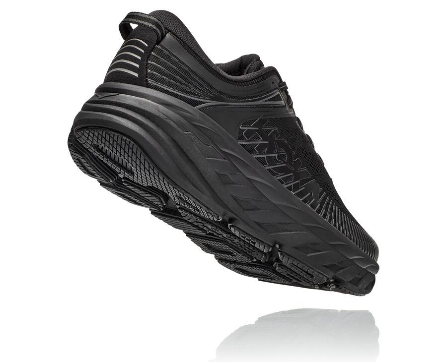 Hoka One One Mens Running Shoes - Bondi 7 - Black - YLBE49768